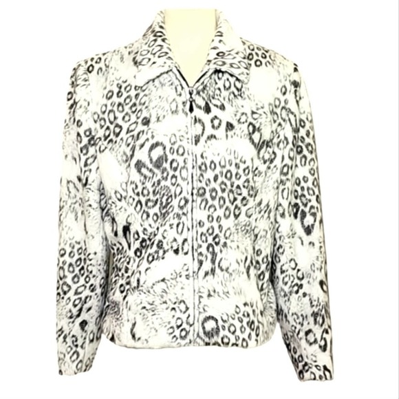Giancarlo Ferrari Jackets & Blazers - Vintage Giancarlo Ferrari Coat Jacket Animal Print Faux Fur Full Zip Women's 14